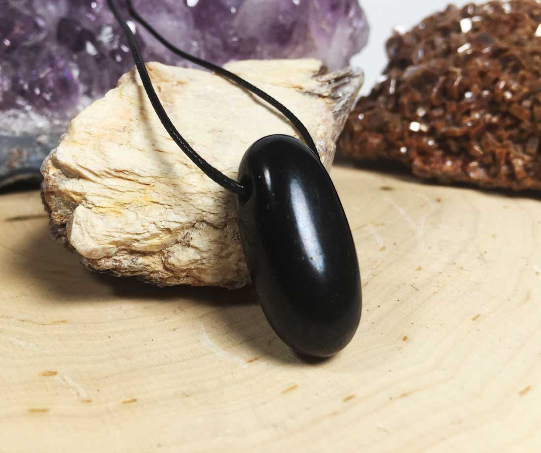 Authentic shungite balance pendant handcrafted from Karelian stone